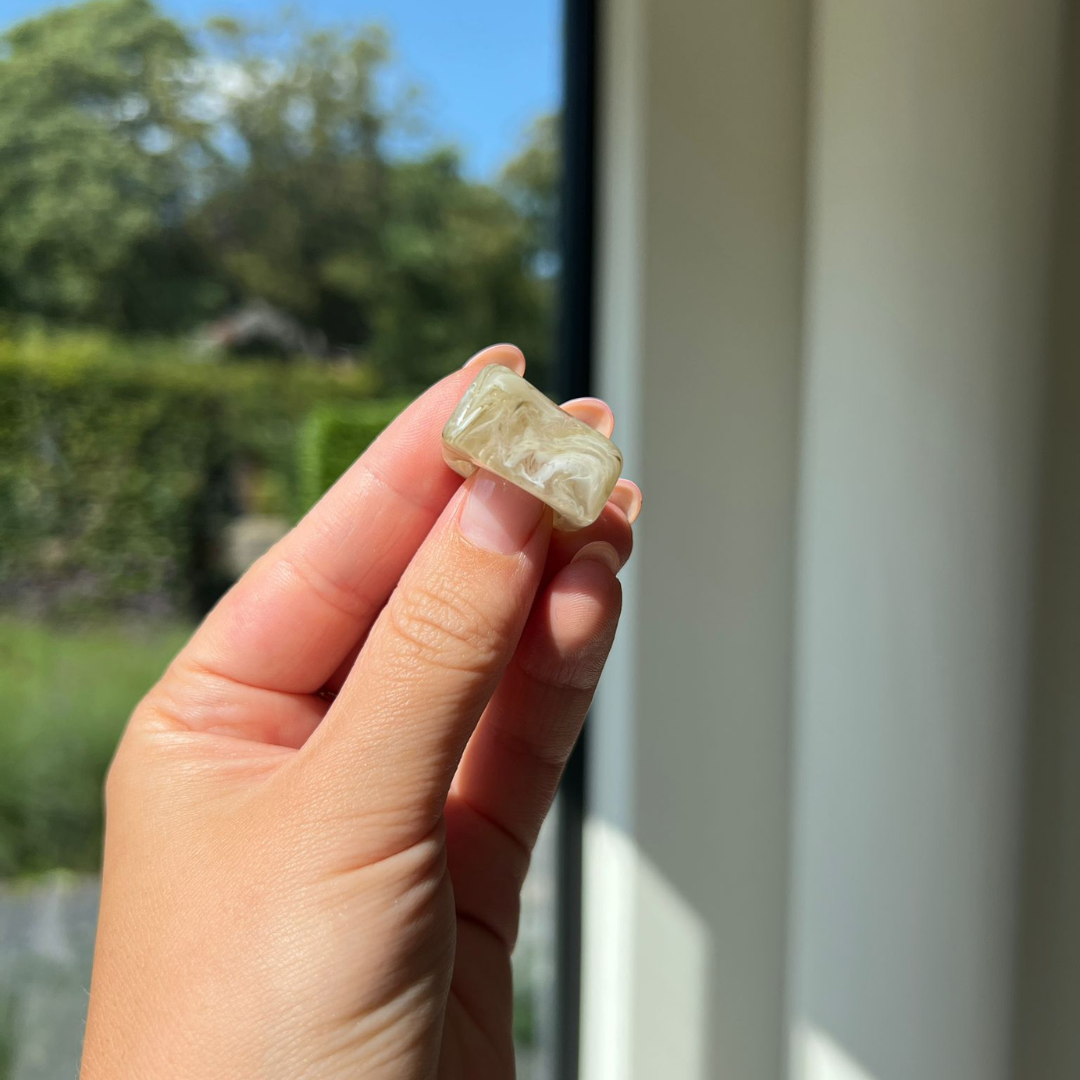 Ring Green Marble - maat 17